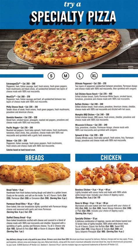 Call your Thompson Creek Mall Domino&x27;s pizza restaurant at 410-643-3002 for the most current local pizza deals and coupons. . Dominos pizza abingdon menu